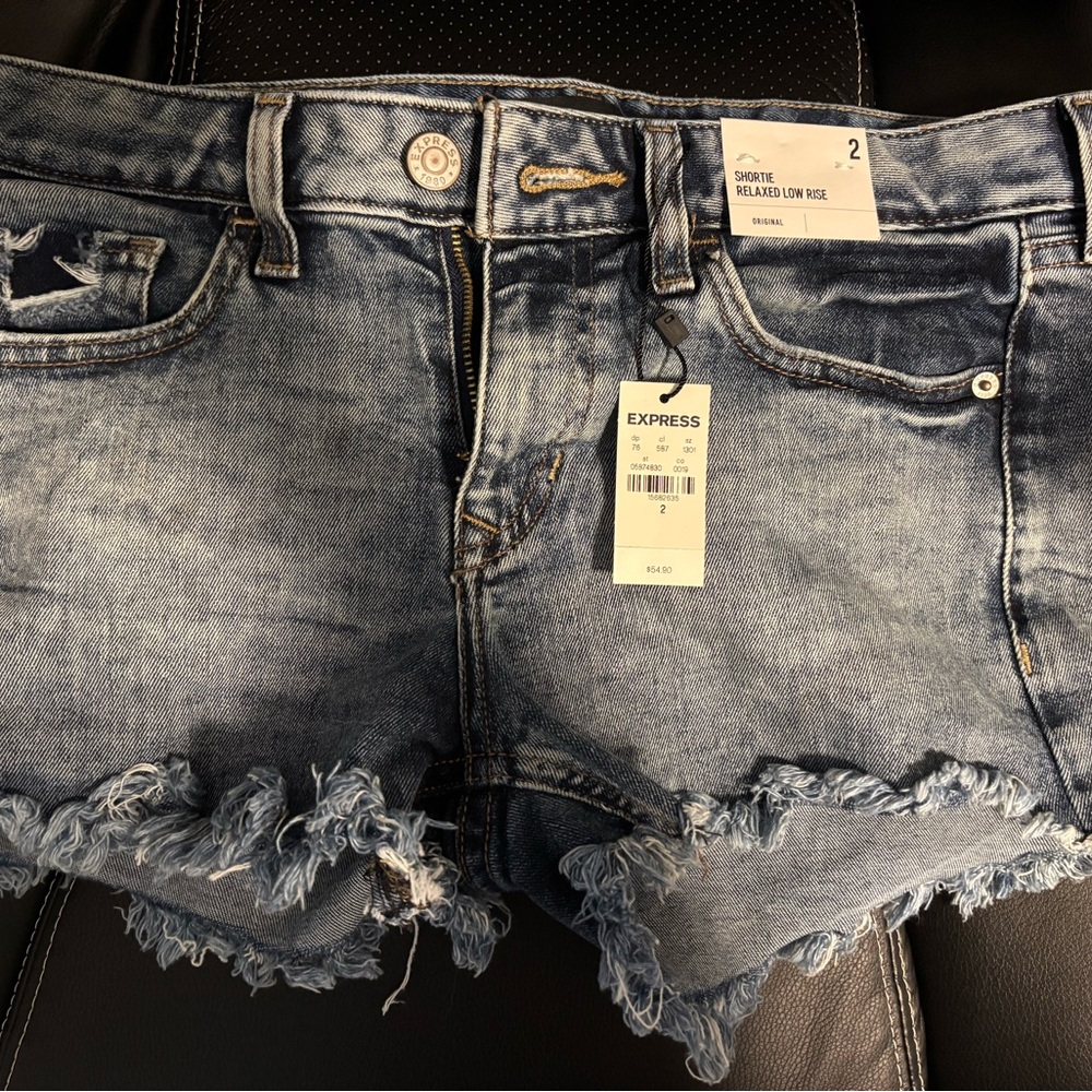 Express Women's Distressed Blue Jean Shorts Size 2